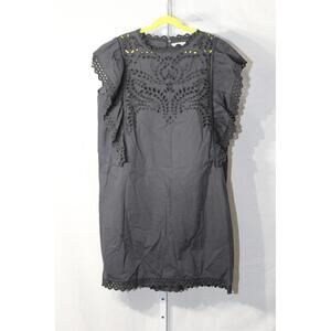 Isabel Marant Etoile Scarla French Embroidery Cotton Dress in Black sz. 36